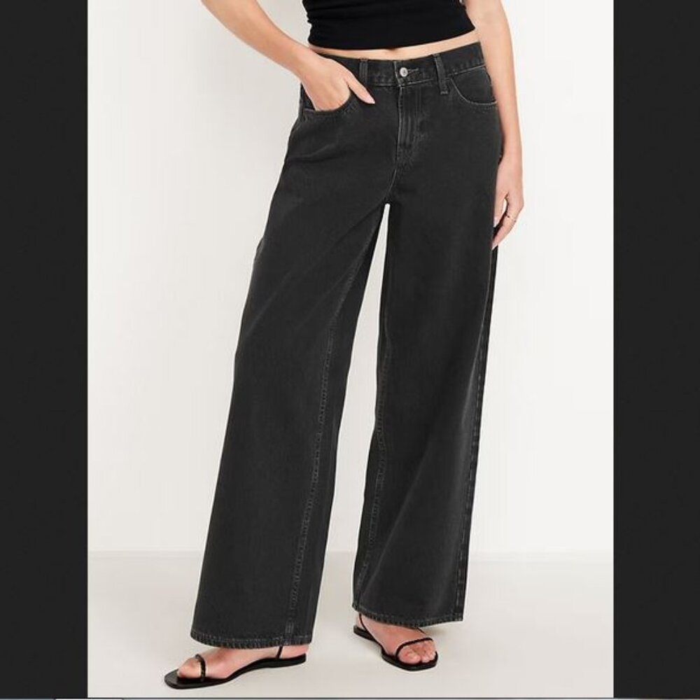 Old Navy Mid-Rise Wow Baggy Wide-Leg Jeans 8 Long